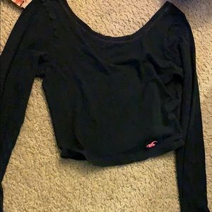 Black long sleeve crop top